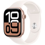 Apple Watch Series 10, Smartwatch roségold, Aluminium, 46 mm, Sportarmband blassrosa S/M, Cellular