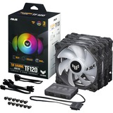 ASUS TUF GAMING TF120 ARGB 3IN1, Gehäuselüfter schwarz/transparent, 3er Set, inkl. ARGB-Controller