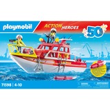 PLAYMOBIL 71598 Action Heroes Feuerlöschboot, Konstruktionsspielzeug 