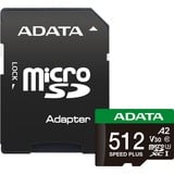 ADATA SPEED PLUS microSDXC 512 GB, Speicherkarte UHS-I U3, Class 10, V30, A2