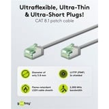 goobay Ultraflexibles Cat.8.1 Patchkabel slim, U/FTP grau, 1 Meter, extrakurze Stecker