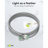 goobay Ultraflexibles Cat.8.1 Patchkabel slim, U/FTP grau, 1 Meter, extrakurze Stecker