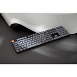 Keychron K5 Max, Gaming-Tastatur grau/orange, DE-Layout, Gateron Low Profile 2.0 Mechanical Brown, Hot-Swap, Aluminiumrahmen, RGB