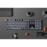 Keychron K5 Max, Gaming-Tastatur grau/orange, DE-Layout, Gateron Low Profile 2.0 Mechanical Brown, Hot-Swap, Aluminiumrahmen, RGB