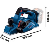 Bosch Akku-Falzhobel GHO 18V-26 Professional solo, 18Volt, Elektrohobel blau/schwarz, ohne Akku und Ladegerät, in L-BOXX