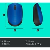 Logitech M171 Wireless, Maus blau, 3 Tasten, für Links- und Rechtshänder, kompatibel mit PC/Mac