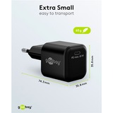 goobay USB-C Schnellladegerät Nano, PD, GaN, 65 Watt schwarz, 1x USB-C, Power Delivery 3.0