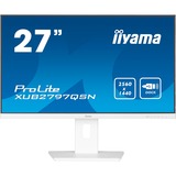 iiyama ProLite XUB2797QSN-W1, LED-Monitor 68.5 cm (27 Zoll), weiß (matt), WQHD, IPS, Adaptive Sync, USB-C Dock, RJ 45, 100Hz Panel