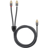 goobay Plus Cinch Y-Kabel schwarz/silber, 3 Meter