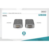 Digitus Wireless Video Extender HDMI > HDMI, 50 Meter, HDMI Verlängerung schwarz/silber, Sendeeinheit + Empfängereinheit