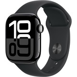 Apple Watch Series 10, Smartwatch schwarz (glänzend), Aluminium, 42 mm, Sportarmband schwarz M/L, Cellular