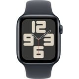 Apple Watch SE, Smartwatch schwarz, Aluminium, 44 mm, Sportarmband Mitternacht S/M