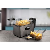 Bestron Cool Zone Fritteuse AF357A grau/schwarz, 2.000 Watt, Ölbehälter 3,5 Liter