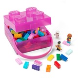 Room Copenhagen LEGO Box mit Griff , Aufbewahrungsbox violett/transparent