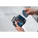 Bosch Linienlaser GLL 80-33 G Professional blau/schwarz, Li-Ion-Akku 3,0Ah, grüne Laserlinien, inkl. Universalhalter LB 10, Deckenklemme DK 20