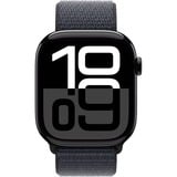 Apple Watch Series 10, Smartwatch schwarz (glänzend), Aluminium, 46 mm, Sport Loop Tinte, Cellular