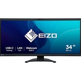 EIZO FlexScan EV3450XC-BK, LED-Monitor 86.7 cm (34.1 Zoll), schwarz, UWQHD, IPS, Webcam, Mikrofon, USB-C