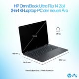 HP OmniBook Ultra Flip 14-fh0079ng, Notebook grau, Windows 11 Home 64-Bit, 35.6 cm (14 Zoll) & 120 Hz Display, 2 TB SSD