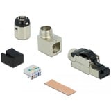 DeLOCK RJ-45 Stecker feldkonfektionierbar, Cat.6a abgewinkelt, Steckdose 1 Stück, Metallgehäuse