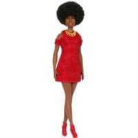 Mattel Barbie Fashionistas-Puppe - Black Barbie mit rotem Strickkleid 