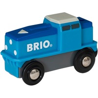 BRIO World Blaue Frachtlok mit Batterie, Spielfahrzeug blau/weiß