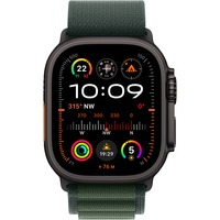 Apple Watch Ultra 2, Smartwatch schwarz, 49 mm, Alpine Loop dunkelgrün, Titangehäuse, Cellular