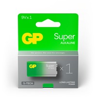 GP Batteries GP Super Alkaline 9V Blockbatterie Longlife, 6LR61, 9Volt 1 Stück, mit neuer G-Tech Technologie