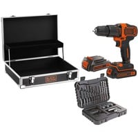 BLACK+DECKER Akku-Schlagbohrschrauber BDCHD18B2FC, 18Volt schwarz/orange, 2x Li-Ionen Akku 1,5Ah, 32-tlg. Zubehör-Set, im Koffer