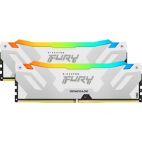 Kingston FURY DIMM 32 GB DDR5-7200 (2x 16 GB) Dual-Kit, Arbeitsspeicher weiß, KF572C38RWAK2-32, Renegade RGB, INTEL XMP