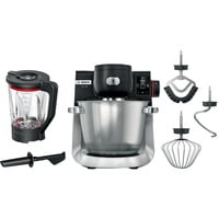 Bosch MUMS6ZS17 Küchenmaschine schwarz/edelstahl, 1.600 Watt, Serie 6, integrierte Waage, Timer