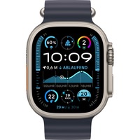 Apple Watch Ultra 2, Smartwatch titan, 49 mm, Ocean Armband Marine, Titangehäuse, Cellular