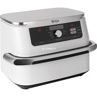 Ninja Foodi FlexDrawer Heißluftfritteuse AF500EUWH weiß/edelstahl, 2.470 Watt, Korb 10,4 Liter, teilbar