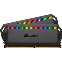 Corsair DIMM 64 GB DDR4-3200 (2x 32 GB) Dual-Kit, Arbeitsspeicher schwarz, CMT64GX4M2E3200C16, Dominator Platinum RGB, INTEL XMP