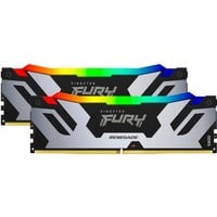 Kingston FURY DIMM 96 GB DDR5-6000 (2x 48 GB) Dual-Kit, Arbeitsspeicher silber/schwarz, KF560C32RSAK2-96, Renegade RGB, INTEL XMP