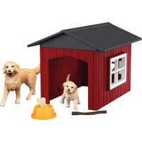 Schleich Farm World Hundehütte mit Goldenretrievern, Spielfigur 