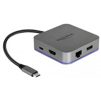 DeLOCK USB-C Dockingstation grau, HDMI, Power Delivery, RJ-45