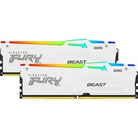 Kingston FURY DIMM 64 GB DDR5-5600 (2x 32 GB) Dual-Kit, Arbeitsspeicher weiß, KF556C36BWEAK2-64, FURY Beast RGB, INTEL XMP, AMD EXPO