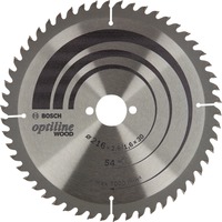 Bosch Kreissägeblatt Optiline Wood, Ø 216mm, 54Z Bohrung 30mm, für Tischkreissägen