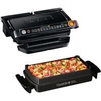 Tefal OptiGrill+ XL Snacking & Baking GC7248, Kontaktgrill schwarz, 2.000 Watt, mit Backschale XL