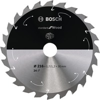 Bosch Kreissägeblatt Standard for Wood, Ø 216mm, 24Z Bohrung 30mm, für Akku-Kappsägen