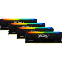 Kingston FURY DIMM 64 GB DDR4-3200 (4x 16 GB) Quad-Kit , Arbeitsspeicher schwarz, KF432C16BB2AK4/64, Beast RGB, INTEL XMP