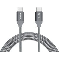 Nevox USB 2.0 Kabel, USB-C Stecker > USB-C Stecker grau, 1 Meter, PD, Laden mit bis zu 100 Watt