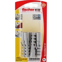 fischer Spreizdübel Dübel S 12 K grau, 6 Stück