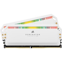 Corsair DIMM 16 GB DDR4-3200 (2x 8 GB) Dual-Kit, für AMD Optimiert , Arbeitsspeicher weiß, CMT16GX4M2Z3200C16W, Dominator Platinum RGB, INTEL XMP