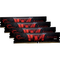 G.Skill DIMM 64 GB DDR4-2400 (4x 16 GB) Quad-Kit, Arbeitsspeicher F4-2400C15Q-64GIS, Aegis, INTEL XMP