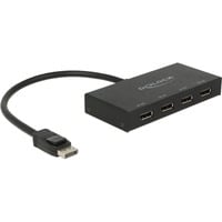 DeLOCK DisplayPort Splitter 1.2 > 4x DisplayPort 4K schwarz, 30cm Kabel