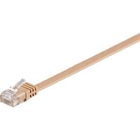 goobay Patchkabel RJ45 Stecker > RJ45 Stecker CAT.6 U/UTP braun, 5 Meter, Flachkabel