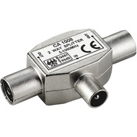 goobay Koaxial-Verteiler 2x Kupplung auf Stecker, Kabel silber