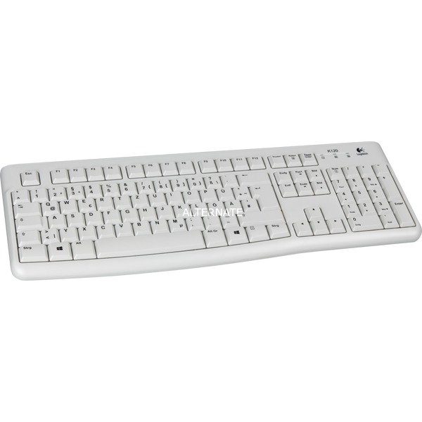 Logitech Keyboard DE-Layout Tastatur weiß, K120